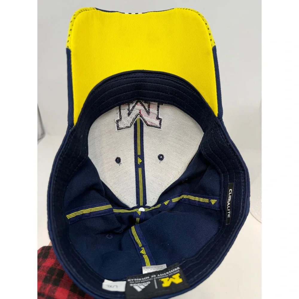 Adidas Michigan Wolverines Hat Navy Blue American Flag‎ M Logo Climalite L/XL